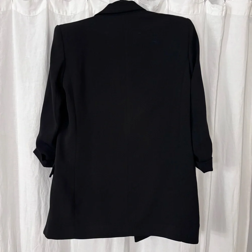 Zara Women's Long 3/4 Slv Black Blazer - Sz Small - Picture 5 of 7